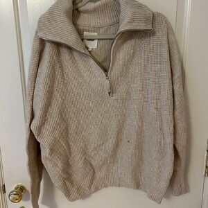 Aerie Cream Waffle Zip Up and Pants Set